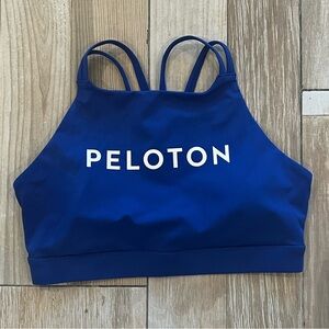 Cadent High Neck Cire Strappy Elevate Bra - Peloton - Royal Blue